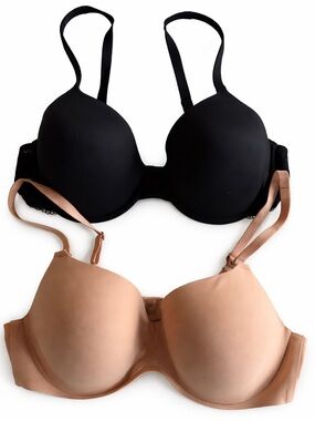 Soma Bra Bundle 38C Embraceable Demi & Bodily Perfect Coverage Black Blush